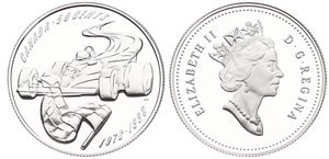 Canada, Confederation, Elizabeth II, 50 Cents Silver ND (1998), 20 Years of Canadian Auto Racing - Race Car, KM 328, PROOF