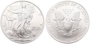 United States of America, Republic, 1 Dollar Silver 2003, American Eagle - Liberty walking left, KM 273, UNC
