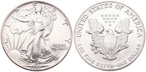 United States of America, Republic, 1 Dollar Silver 1987, American Eagle - Liberty walking left, KM 273, UNC