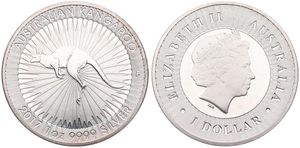 Australia, British Colony, Elizabeth II, 1 Dollar Silver 2017, Red Kangaroo left in radiant circle, KM New, UNC