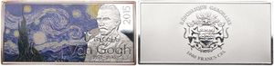 Gabon, Republic, 1000 Francs Silver Plated 2015, Multicolor painting from Vincent Van Gogh, KM New, PROOF