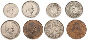 Egypt, Kingdom, Fuad I, 1/2, 2, 5 & 10 Milliemes AH1342 (1924), Bust right, KM div, VF/XF