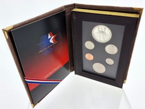 United States of America, Republic, Official Annual Prestige Proof Set 1984S (6) in original packaging, KM PSNL, PROOF (including Silver Dollar !)