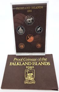 Falkland Islands, British Colony, Elizabeth II, Official Annual Proof Set 1980 (6) in original packaging, KM PS4, PROOF