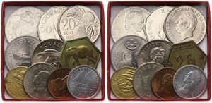 World, Mixed Countries, Very good lot with 10 different modern coins in higher grades, all scarcer items from hard to find countries... 