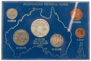 Australia, British Colony, Elizabeth II, Official Annual Coin Set 1966 (6) in original packaging, KM MS1, UNC