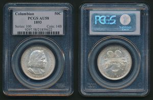 United States of America, Republic, 1/2 Dollar Silver 1893, Columbian Exposition, KM 117, PCGS Graded AU-58 