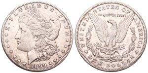 United States of America, Republic, 1 Dollar Silver 1899O, Morgan dollar, KM 110, VF