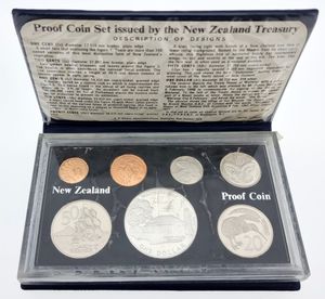 New Zealand, British Dependency, Elizabeth II, Official Annual Proof Set 1977 (7) in original packaging, KM PS18, PROOF