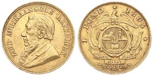 South Africa, Republik, 1 Pound Gold 1894, Bust of Paul Kruger left, KM 10.2, VF (*)
