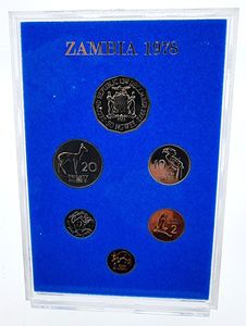 Zambia, Republic, Official Annual Proof Set 1978 (6) in original packaging, KM PS5, PROOF