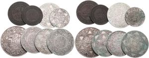 Morocco, Kingdom, Abd al-Aziz & Yusuf, Very good lot with 8 older Bronze & Silver coins in various grades including better items...