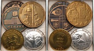China, Peoples Republic, Very good lot with 5 modern Chinese base metal medals in HIGHER grades...