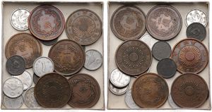 Japan, Empire, Very good lot with 18 x 1 Sen coins, various dates in nice condition, some in higher grades... 