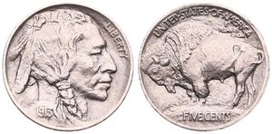 United States of America, Republic, 5 Cents Copper-Nickel 1913, Buffalo nickel, KM 133, (mound reverse), XF 