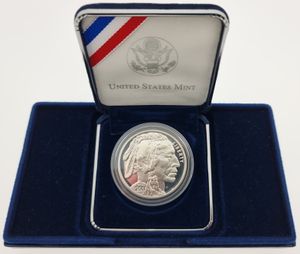 United States of America, Republic, 1 Dollar Silver 2001S, American Buffalo - Indian head, KM 325, PROOF in original box