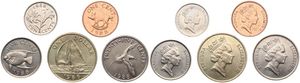 Bermuda, British Colony, Elizabeth II, 1, 5, 10, 25 Cents & 1 Dollar 1988, Various designs, KM 44/47 & 56, UNC