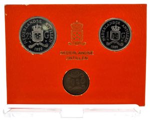 Netherlands Antilles, Dutch Administration, Beatrix, Official Annual Mint Set 1980 (2) in original packaging, KM MS4, UNC