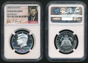 United States of America, Republic, 1/2 Dollar Silver 1996S, John F. Kennedy, KM A202c, NGC Graded PF-69 ULTRA CAMEO