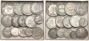 World, Mixed Countries, Very good lot with 14 different older silver coins in various grades including some scarcer items...