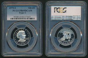 United States of America, Republic, 1 Dollar Copper-Nickel 1979S, Susan B. Anthony Dollar, KM 207, PCGS Graded PR-69DCAM