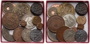 World, Mixed Countries, Very good lot with 12 different older coins in nice grades, mostly scarcer items some in higher grades... 
