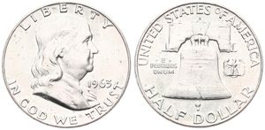 United States of America, Republic, 1/2 Dollar Silver 1963D, Benjamin Franklin, KM 199, A.UNC