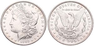 United States of America, Republic, 1 Dollar Silver 1885, Morgan dollar, KM 110, A.UNC