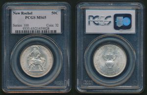 United States of America, Republic, 1/2 Dollar Silver 1938, New Rochelle - New York, KM 191, PCGS Graded MS-65, VERY RARE !