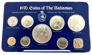 Bahamas, Commonwealth, Elizabeth II, Official Annual Mint Set 1970 (9) in original packaging, KM MS5, UNC
