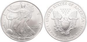 United States of America, Republic, 1 Dollar Silver 2005, American Eagle - Liberty walking left, KM 273, UNC