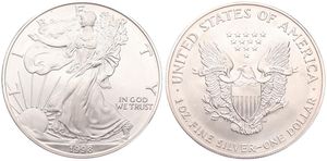 United States of America, Republic, 1 Dollar Silver 1998, American Eagle - Liberty walking left, KM 273, UNC