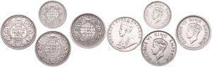 India-British, Colony, George V/VI, Good lot with 4 different older silver coins in nice grades including special items...