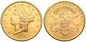 United States of America, Republic, 20 Dollars Gold 1898S, Liberty Head, KM 74.3, XF (*)