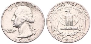United States of America, Republic, 1/4 Dollar Silver 1949, Washington quarter, KM 164, XF