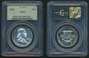 United States of America, Republic, 1/2 Dollar Silver 1955, Benjamin Franklin, KM 199, PCGS Graded PR-64
