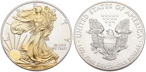 United States of America, Republic, 1 Dollar Silver / Gilt 2012, American Eagle - Liberty walking left, KM 273a, UNC