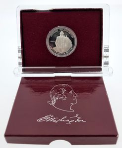 United States of America, Republic, 1/2 Dollar Silver 1982S, 250th Anniversary of the birth of George Washington, KM 208, PROOF in original box