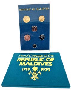 Maldive Islands, Republic, Official Annual Proof Set 1979 (6) in original packaging, KM PS2, PROOF