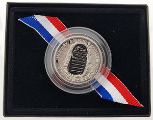 United States of America, Republic, 1/2 Dollar Copper-Nickel 2019S, 50th Anniversary of Apollo 11, KM New, PROOF 