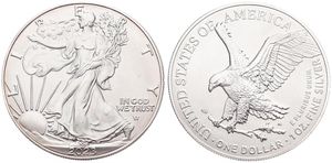 United States of America, Republic, 1 Dollar Silver 2023W, American Eagle - Liberty walking left, KM New, UNC