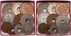 Palestine, British Administration, Very good lot with 10 different older coins in nice grades including scarcer dates and silver items...