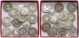 Japan, Empire, Very good lot with 14 x 10 Sen silver coins, various types and dates in nice condition, some in higher grades... 