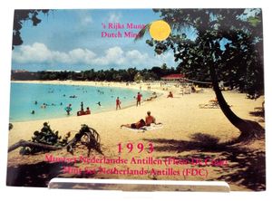 Netherlands Antilles, Dutch Administration, Beatrix, Official Annual Mint Set 1993 (7) in original packaging, KM MS14, UNC