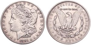 United States of America, Republic, 1 Dollar Silver 1891S, Morgan dollar, KM 110, VF