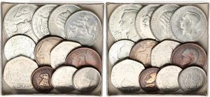 World, Mixed Countries, Very good lot with 14 different older coins in nice grades, mostly scarcer items including some silver... 
