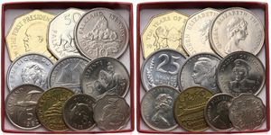 World, Mixed Countries, Very good lot with 10 different modern coins in higher grades, all scarcer items from hard to find countries... 