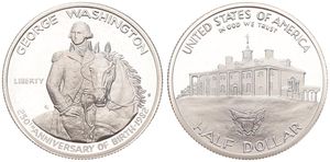 United States of America, Republic, 1/2 Dollar Silver 1982S, 250th Anniversary of the Birth of George Washington, KM 208, PROOF