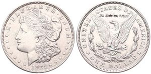 United States of America, Republic, 1 Dollar Silver 1921, Morgan dollar, KM 110, A.UNC