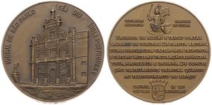 India-Portuguese, Colony, Medal in Bronze ND, Igreja de Sao Paulo (se) diu (numbered in edge 43-50), UNC